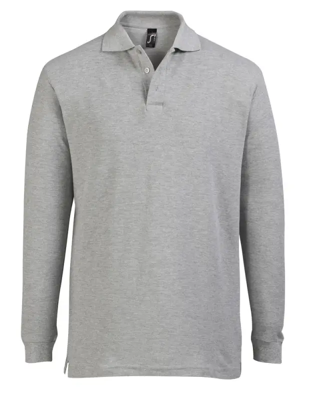Рубашка поло мужская с длинным рукавом Star 170, серый меланж, размер XL