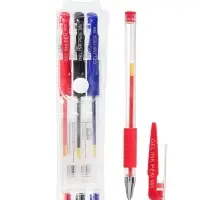 Набор гелевых ручек Calligrata, 3 цвета, узел 0.7 мм, резиновый упор, в блистере на кнопке