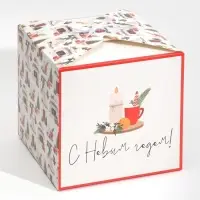 Коробка подарочная новогодняя складная &laquo;С Новым годом&raquo;, 18&times;18&times;18 см