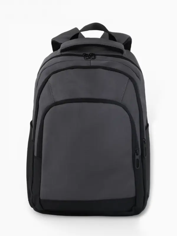 Рюкзак, 27*14*38,5 см, 2 отд 3н/карм, Комби, Водонепрон. дно, серый/черн