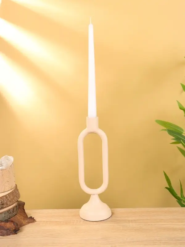 Подсвечник на 1 свечу  Подсвечник на 1 свечу "Бежевый" 8,5х,8,5х26 см