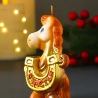 Свеча новогодняя "Лошадка с подковой" 6,1х3х9,5 см