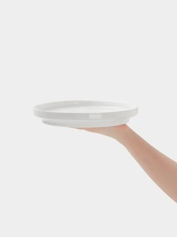 Тарелка Hanna Kn&ouml;vell, d=22.5 см, высокий борт, фарфор, белая