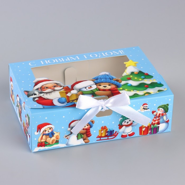 Коробка новогодняя складная «Новогодняя история» 16.5 х 12.5 х 5 см, Новый год