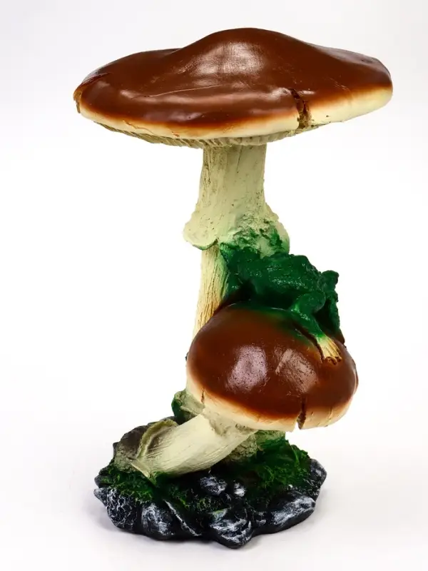 Садовая фигура 43 х_ х _ см зеленый полистоун Гриб тройной с двумя лягушками