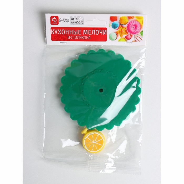 Крышка - непроливайка силиконовая Доляна «Лимон» d=11 см, цвет зелёный Крышка - непроливайка силиконовая Доляна «Лимон» d=11 см, цвет зелёный