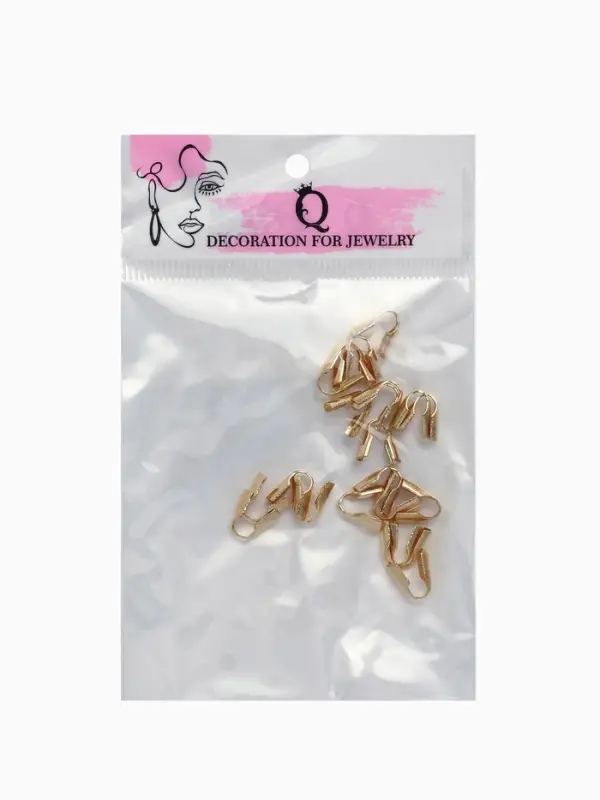 Концевик-зажим СМ-296-2, набор 20 шт., 1&times;0.8&times;0.4 см, цвет золото