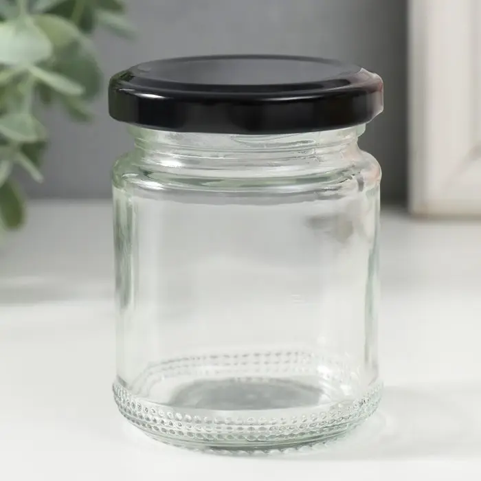 Банка для свечей стекло с крышкой Банка для свечей стекло с крышкой "Прозрачность" 150 мл 6х6х8 см