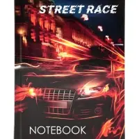 Блокнот А6, 40 листов в клетку Street Race, твёрдая обложка, глянцевая ламинация, блок офсет