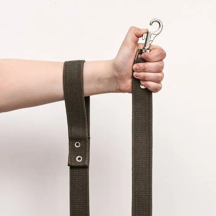 Брезентовый поводок, 5 м &times; 3.5 см, хаки, тёмно-зелёный