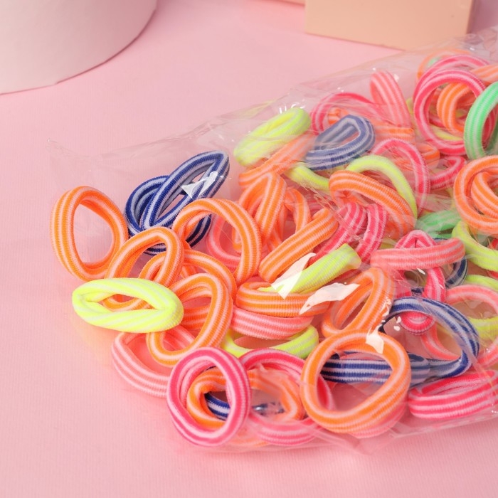 Резинка для волос  Резинка для волос "Махрушка спорт" (набор 100 шт) полоски яркость, 2,5 см
