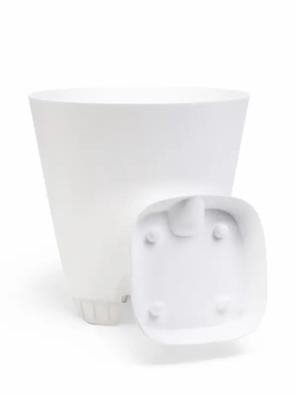 Кашпо с прикорневым поливом 4 л D-19см, H-20см белый "Гранд"