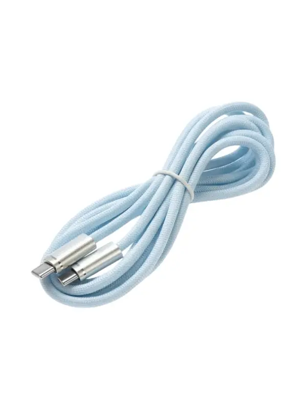 Кабель Type-C-Type-C, 3 А, 1.8 м, TPE, голубой