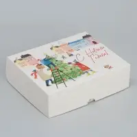 Коробка складная «Новогодняя суета», 20 х 17 х 6 см