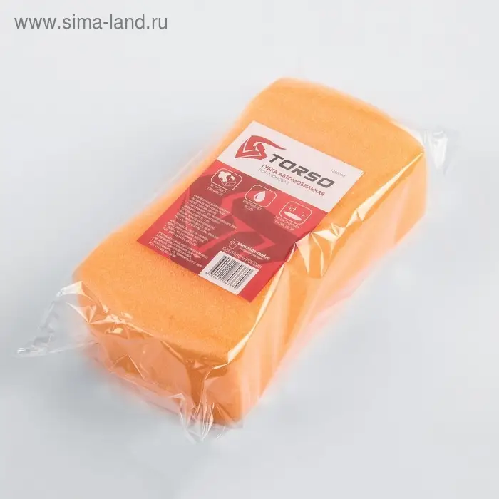 Губка автомобильная TORSO поролоновая, 175&times;90&times;60 мм, МИКС