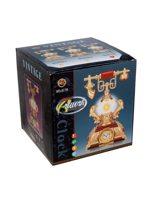 Часы-светильник Часы-светильник "Ретро телефон", синий, с будильником, 28.5 х 18 х 18 см