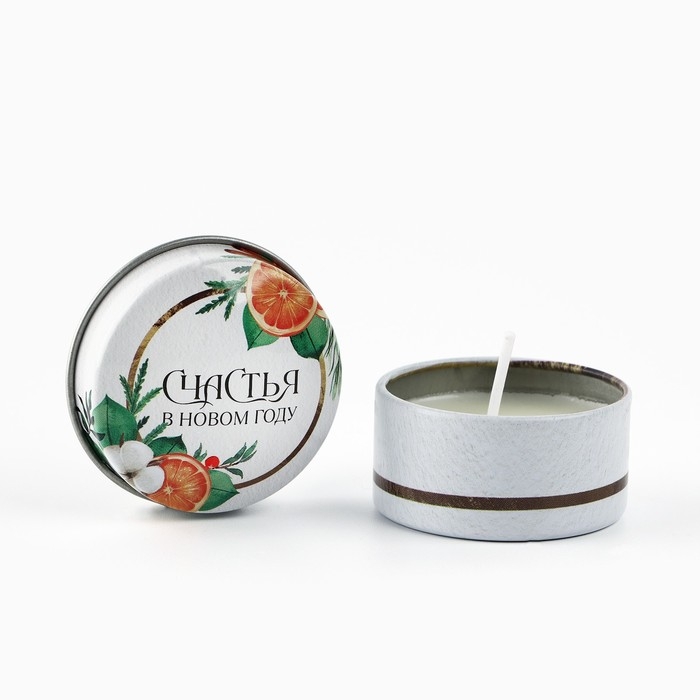 Свеча новогодняя в железной банке «Новый год: Счастья«Новый год: аромат апельсин, 4.8 см Свеча новогодняя в железной банке «Новый год: Счастья«Новый год: аромат апельсин, 4.8 см