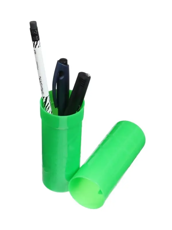 Пенал - тубус Calligrata, 40&times;195 мм, пластиковый, зеленый