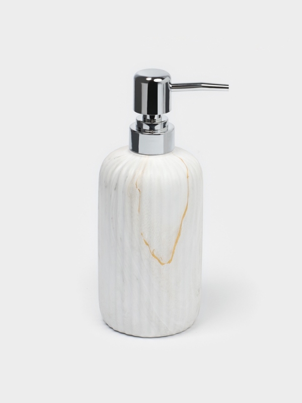 Набор для ванной "Мрамор" 4 предмета (дозатор для мыла, 2 стакана,  мыльница)