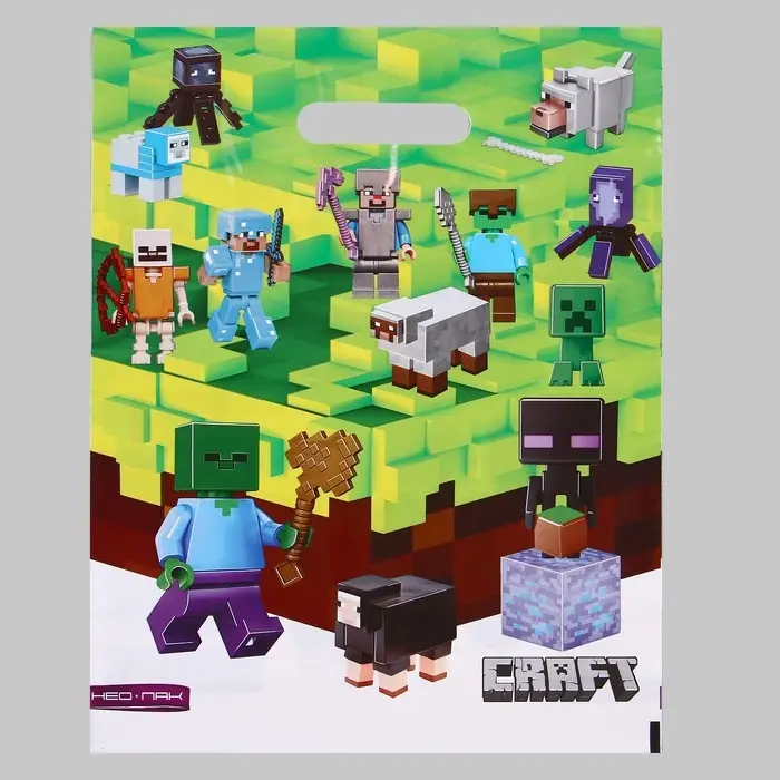 Пакет &laquo;МайнКрафт&raquo;, полиэтиленовый с вырубной ручкой, 60 мкм 30&times;40 см