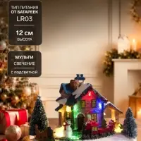 Светодиодная фигура &laquo;Рождественский поезд&raquo;, 12&times;17 см, 5 LED, от батареек AААх3, свечение мульти