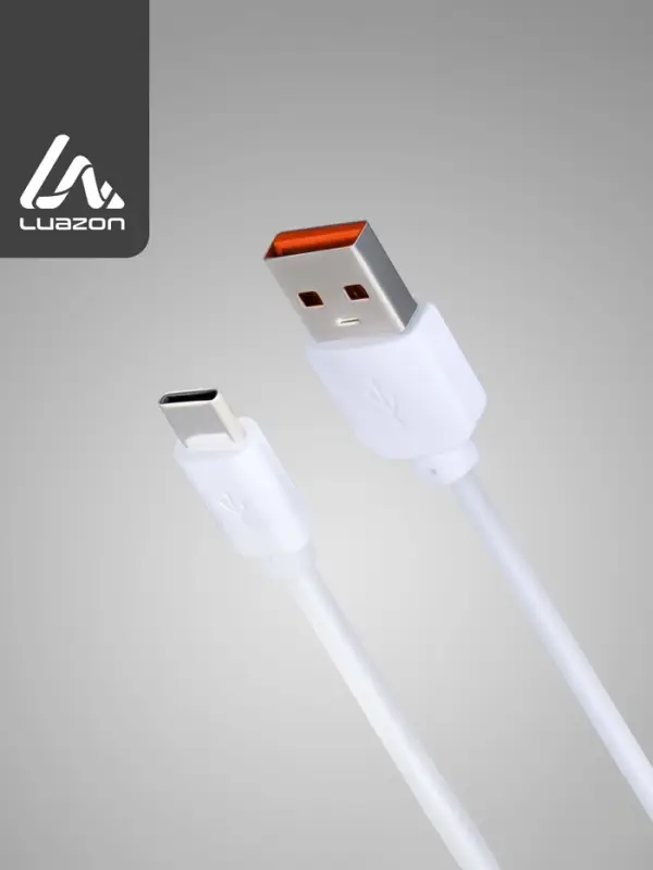 Кабель Luazon, Type-C - USB, 1 А, 1.5 м, белый