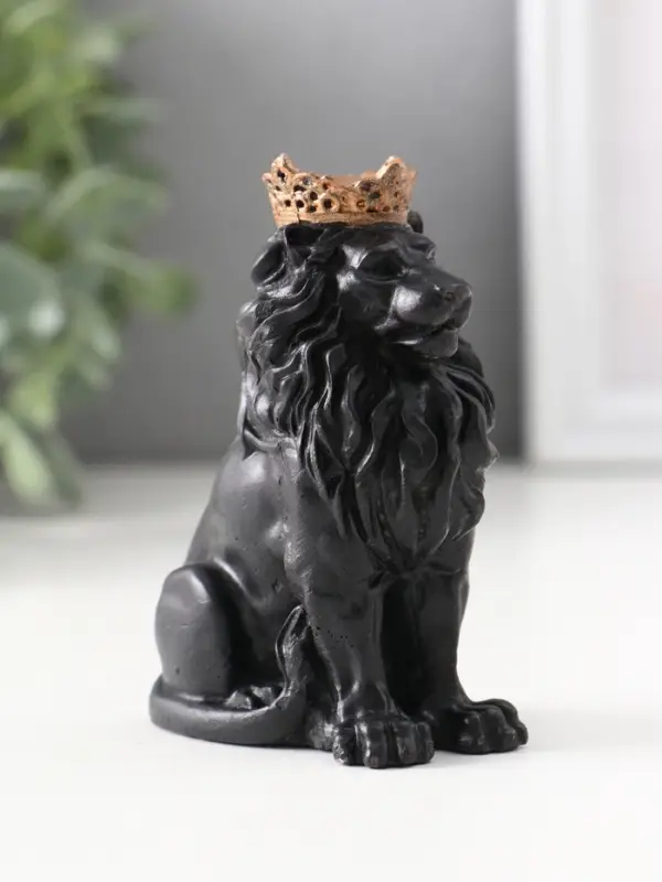 Фигура «Лев в короне», 9×4×6.5 см, чёрная Фигура «Лев в короне», 9×4×6.5 см, чёрная