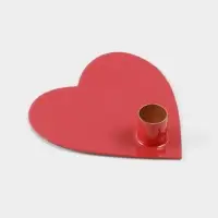 Подсвечник на 1 свечу в форме сердца Love is, 12.5&times;12.5&times;3 см, красный