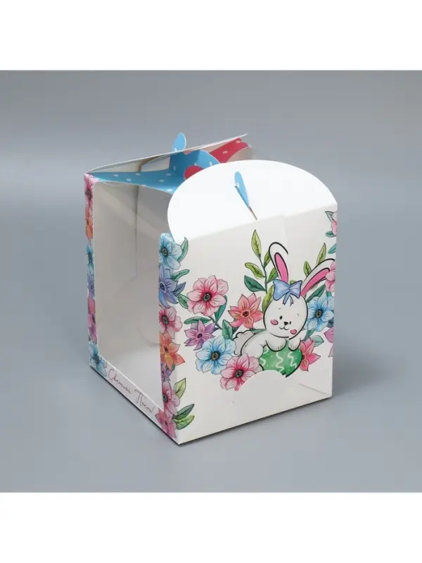 Коробка под маленький торт, кондитерская упаковка, &laquo;Светлой Пасхи!&raquo;, 15&times;15&times;18 см