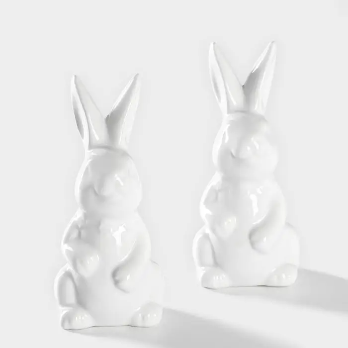 Набор для специй Доляна &laquo;Зайка&raquo;, солонка 50 мл, перечница 50 мл, доломит, белый