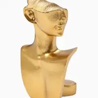 Бюст для украшений &laquo;Пол-лица&raquo;, мини, отверстие под серьгу, 6.6&times;6.8&times;11 см, золотой