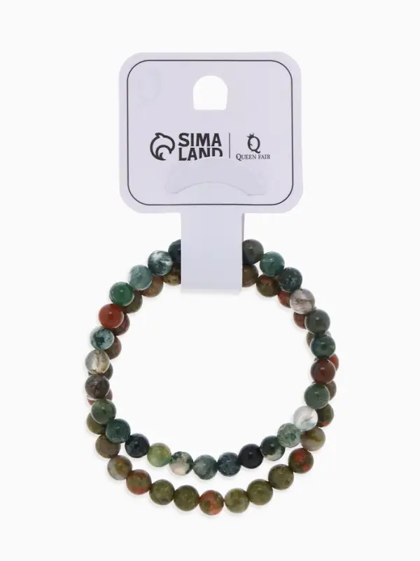 Набор браслетов из бусин&laquo;Яшма и Унакит&raquo;, 2 шт. шар №6