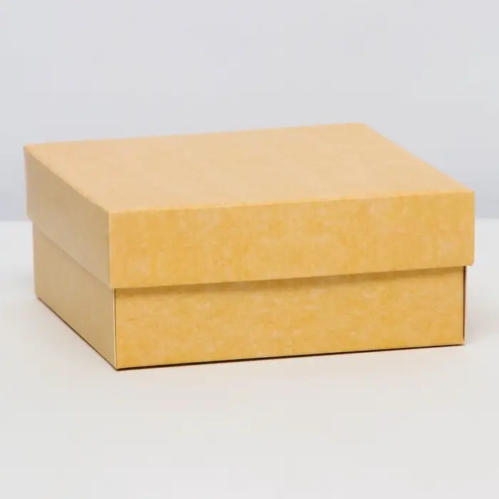Коробка подарочная складная, упаковка, крышка-дно, крафт, 12&times;12&times;5 см