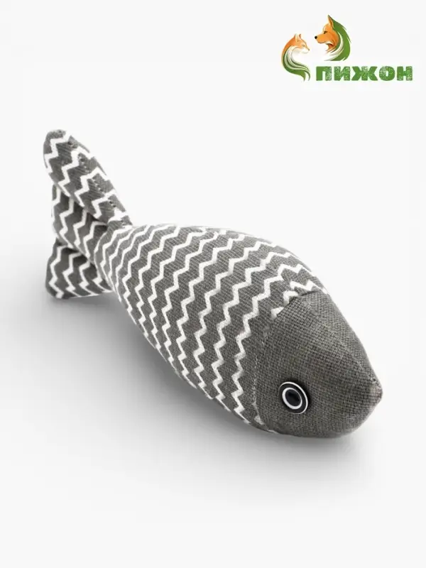 Игрушка для кошек &laquo;Рыба моей мечты&raquo;, 21 см, с кошачьей мятой, серая