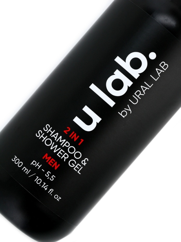 ULAB Мужской гель-шампунь 2в1 300 мл, с ментолом