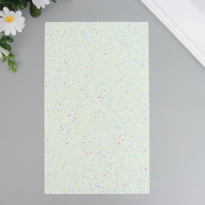 Лист для творчества иск.кожа Лист для творчества иск.кожа "Блёстки" жёлто-голубой лист 33х20 см толщина 1,6 мм