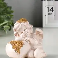 Фигурка полистоун &laquo;Ангелочек на сердце&raquo;, 13&times;14 см