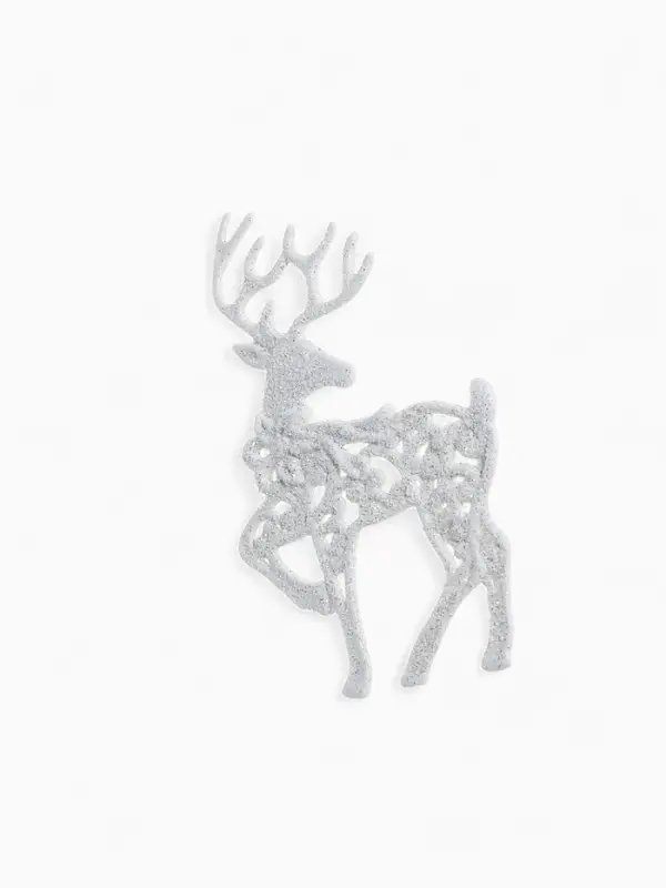 Ёлочные игрушки 3 шт. &laquo;Зимнее волшебство. Белый олень резной&raquo; пластик, 8&times;13 см