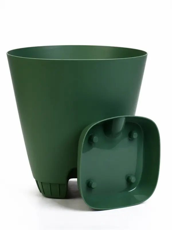 Кашпо с прикорневым поливом 15 л D-29,5см, H-31см олива "Гранд"