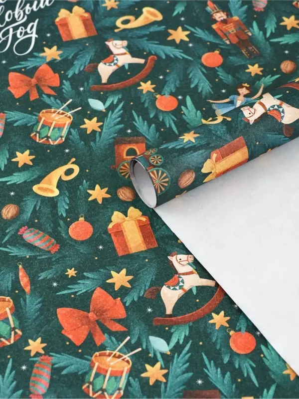 Бумага упаковочная крафтовая «Щелкунчик», 50×70 см Бумага упаковочная крафтовая «Щелкунчик», 50×70 см