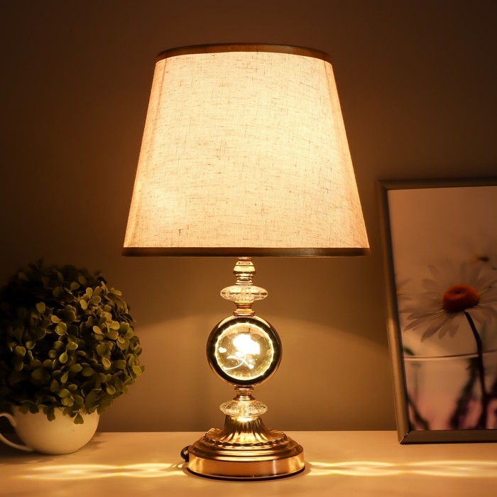 Настольная лампа с подсветкой Настольная лампа с подсветкой "Рунди" Е27 40Вт золото 24х24х41 см