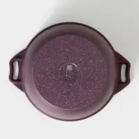 Кастрюля KUKMARA Trendy style, 4 л, d=24 см, h=14.5 см, стеклянная крышка, антипригарное покрытие, литой алюминий, фиолетовая