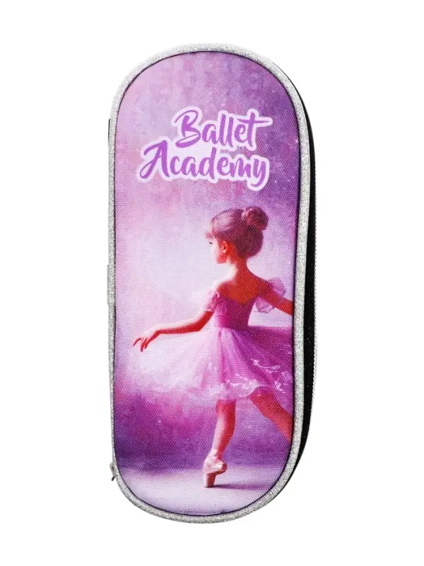 Пенал - футляр deVENTE Ballet Academy, 80&times;210&times;50 мм, мягкий, на молнии, 1 отделение, текстиль, чёрно-розовый