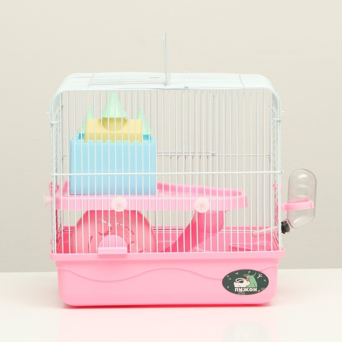 Клетка для грызунов Клетка для грызунов "Пижон" с замком, 31 х 24 х 27 см, розовая