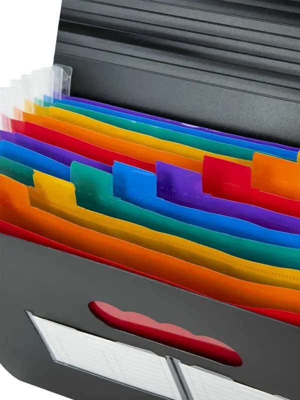 Папка для бумаги А4 на резинке пластиковая Calligrata, 12 отделений, черная Папка для бумаги А4 на резинке пластиковая Calligrata, 12 отделений, черная