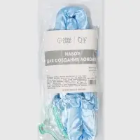 Мягкие бигуди &laquo;Волшебный локон&raquo;, 4 предмета: бигуди, резинки 2 шт., крабик, голубые