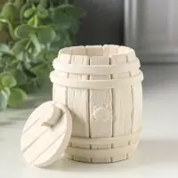 Шкатулка с крышкой, для украшений &laquo;Бочка&raquo;, 8&times;6 см, гипс