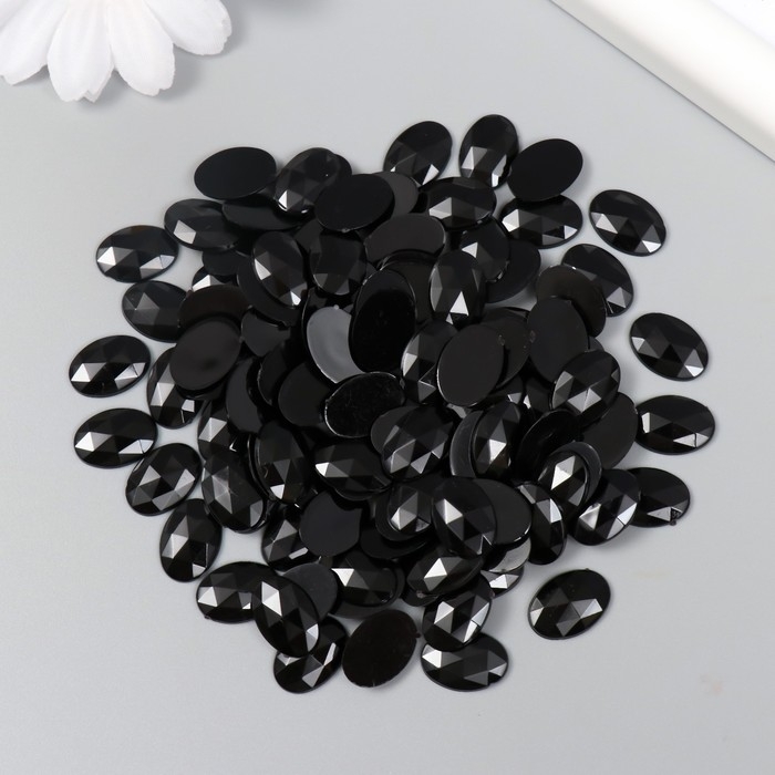 Декор для творчества пластик Декор для творчества пластик "Стразы овал. Полночь" набор 150 шт 1х1,4 см
