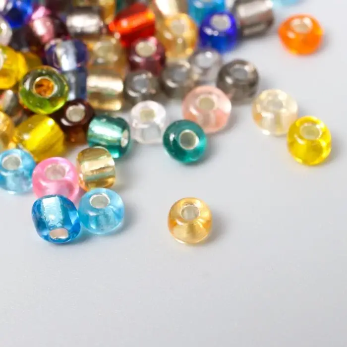 Бисер круглый 6/0 в бутылочке  Бисер круглый 6/0 в бутылочке "Разноцветный" прозрачно-цветной 20 гр