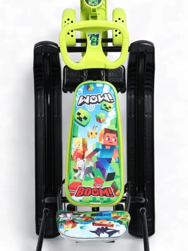 Снегокат «Пиксели», с родительской ручкой, со спинкой, зелёный, ТС6-СЛ/ПК Snow Cat Снегокат «Пиксели», с родительской ручкой, со спинкой, зелёный, ТС6-СЛ/ПК Snow Cat